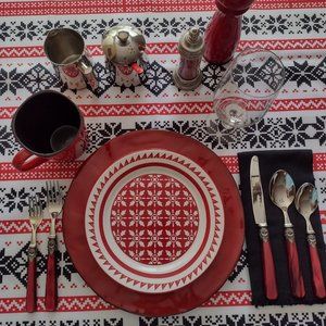 1st. 2 Beautiful red ceramic dinner plates. Made in Italy.